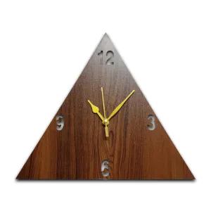 VPK Wooden Analog Triangle Wall Clock Small Size 10 Inch, 25 X 25 cm Wenge-30