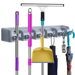 Wall Mount Mop And Broom Holder