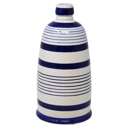 White and Blue Striped Vase