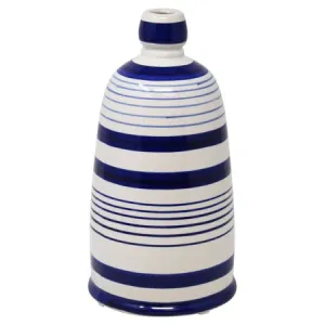 White and Blue Striped Vase