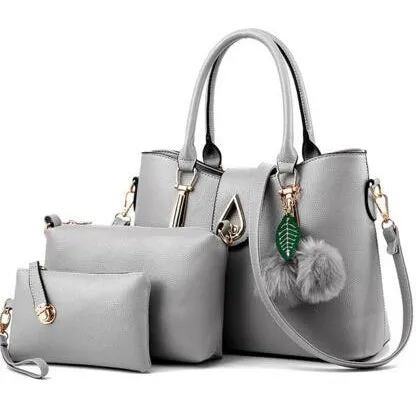 Women Faux-Leather Set of Beautifully Crafted Tote Sling Satchel Handbags