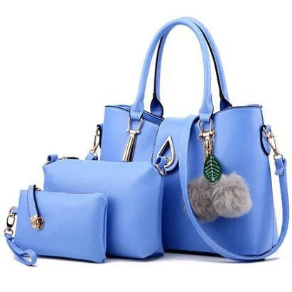 Women Faux-Leather Set of Beautifully Crafted Tote Sling Satchel Handbags