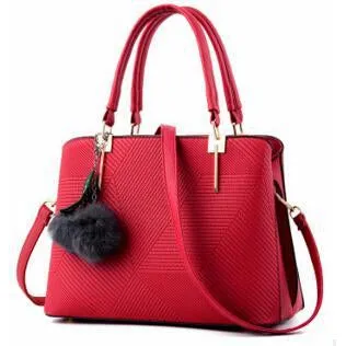 Women High Quality Faux-Leather Tote Cross-Body Handbag with Eye-Pleasing Tassels