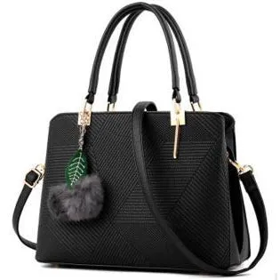 Women High Quality Faux-Leather Tote Cross-Body Handbag with Eye-Pleasing Tassels