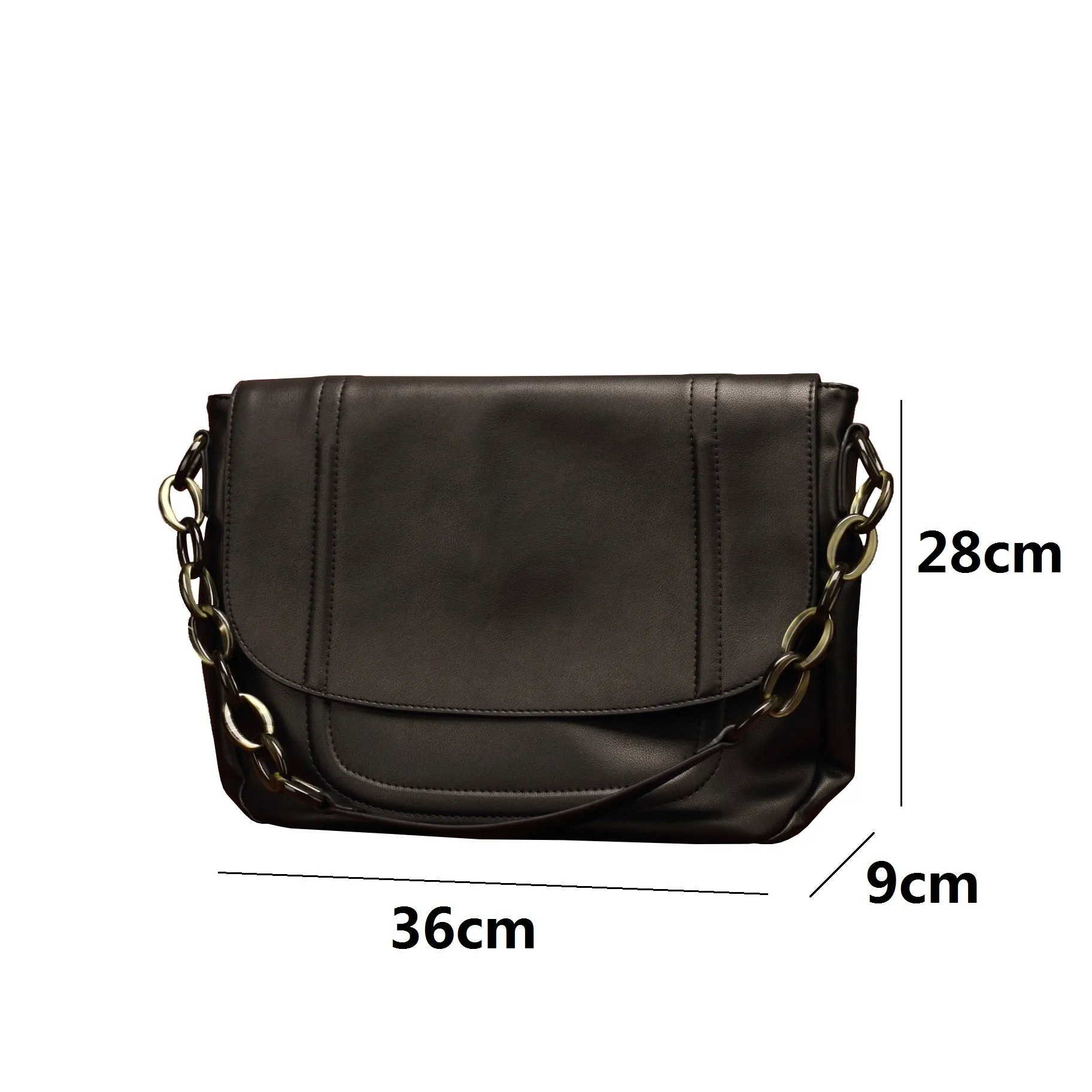 Women's genuine cowhide leather handbag Chain design Messenger sling bag