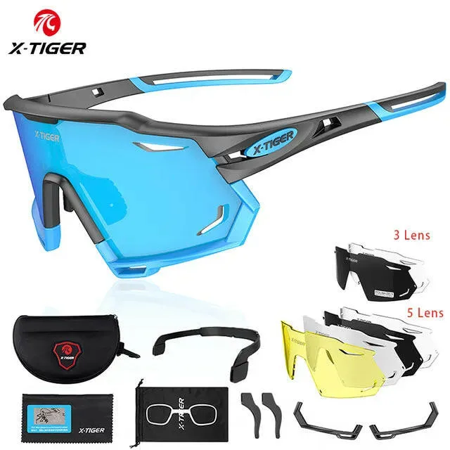 X-TIGER Cycling Sunglasses UV400 Protect Cycling Glasses Sports Polarized Men Bicycle Sunglasses MTB Racing Bike Glasses Eyewear