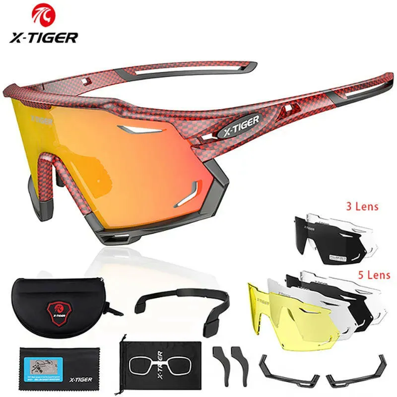 X-TIGER Cycling Sunglasses UV400 Protect Cycling Glasses Sports Polarized Men Bicycle Sunglasses MTB Racing Bike Glasses Eyewear